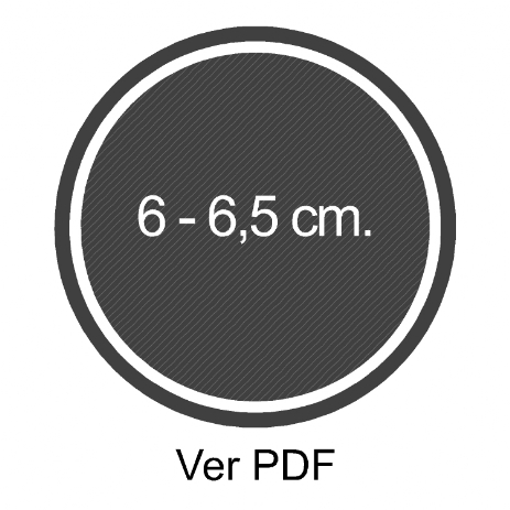 parches de 6 a 6.5 cm.